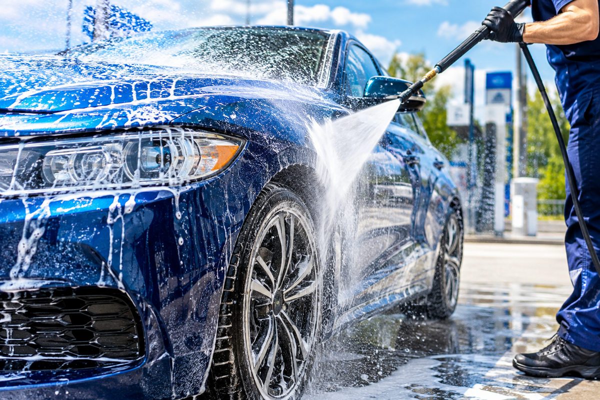 Blast Away Road Grime and Apply Thick Foam without Crawling Under Vehicles