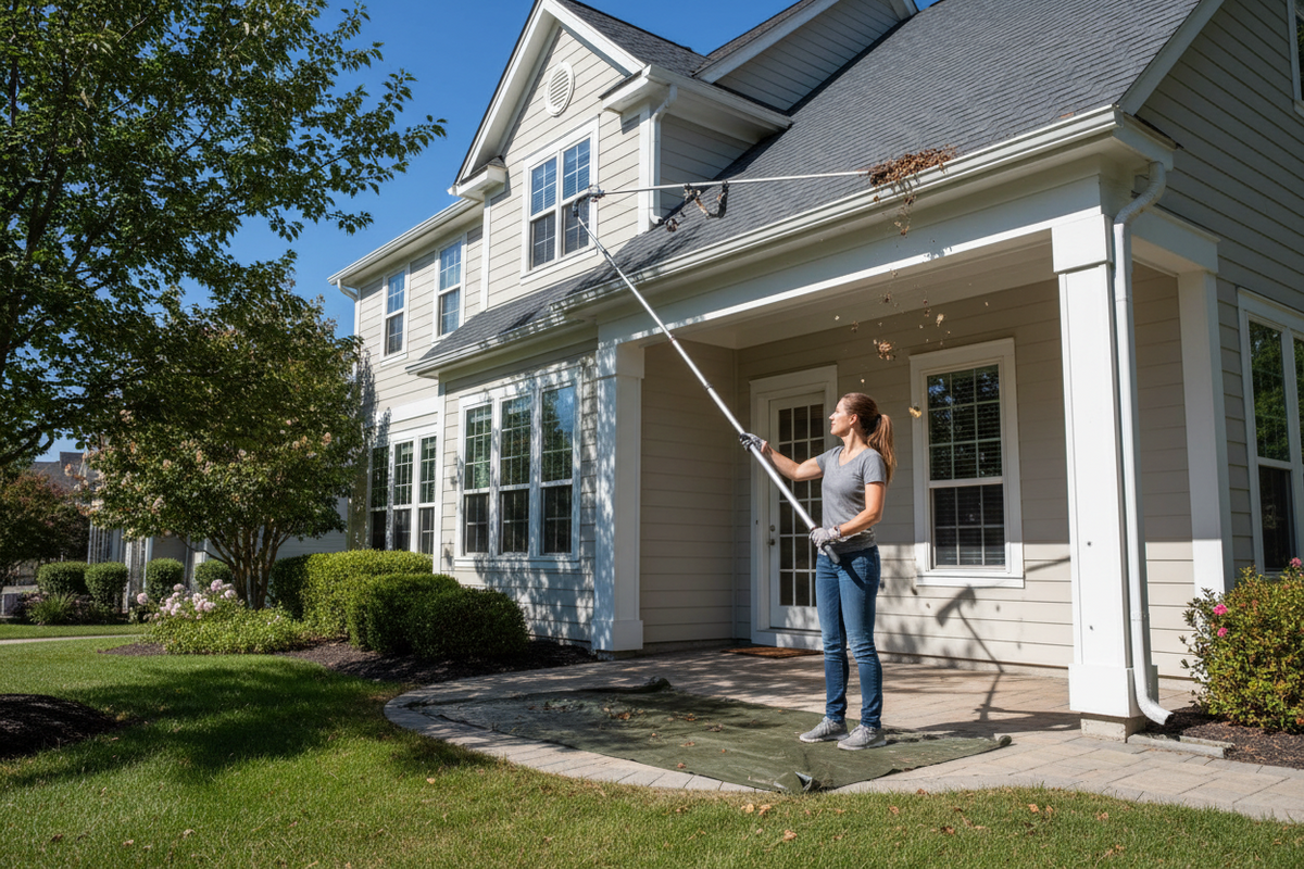 Clear High Gutters Safely and Effortlessly Right from the Ground