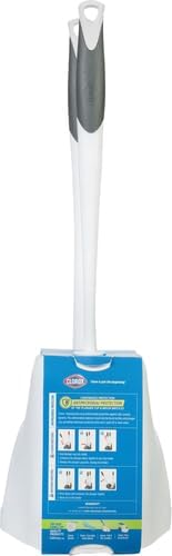 Clorox Toilet Plunger and Brush Bowl Set with Holder Caddy Storage for Cleaning Bathroom and Unclogging Toilets, White & Gray (Pack of 12)