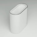 IEEK Small Waste Basket Slim Trash Can 3.2 Gallon/12L Clear and White Garbage Can Rectangle Plastic Wastebaskets Container Bin for Narrow Spaces Office,Bathroom, Bedroom,Kitchen,Living Room,Study