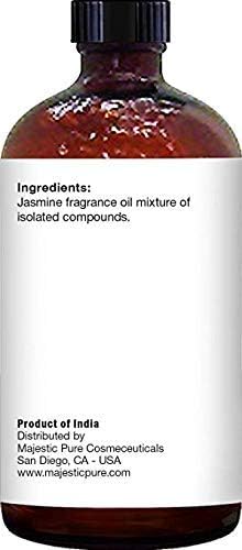 Majestic Pure Jasmine Essential Oil for Diffuser - 4 Fl Oz | 100% Pure & Natural Essentials Oils for aromatherapy, massage blends and DIY home fragrance projects, Massage and room sprays