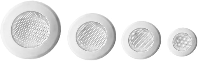 Drain Hair Catcher,Drain Stoper,Shower Drain Cover for Bathtub, Kitchen Sink Strainer, Stainless Steel Bathroom Sink, Drain Stopper with (4 PCS,White,2.1 in to 4.5 in)