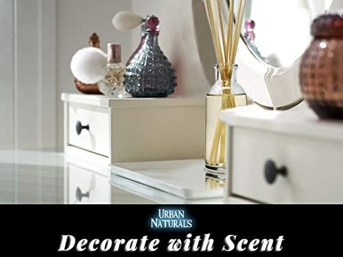 Reed Diffuser Set, Warm Vanilla Amber - Bathroom Shelf Décor | Creamy. Warm. Sultry. Notes of Sandalwood, Amber & Smoked Vanilla, Made with Essential Oils & Real Botanical Pieces