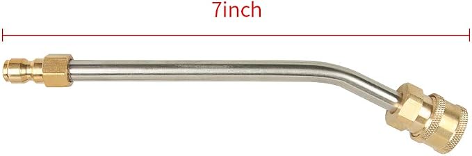 Pressure Washer Gutter Cleaner Attachment, 7 Inch Power Washer Extension Wand, 30 Degree Curved Rod, 1/4 Inch Quick Connect