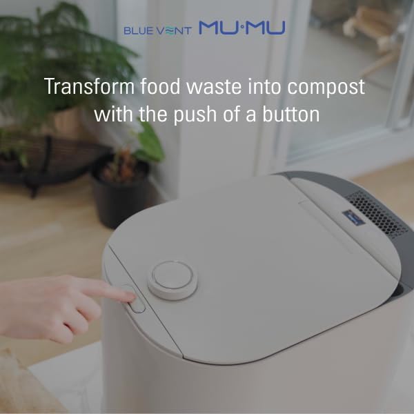 THINKWARE BLUEVENT MUMU Smart AI Electric Food Composter, 4L, Odorless | Quiet 20 dB, Green Mode, kitchen countertop size, turns food waste into compost in 4-8 hours
