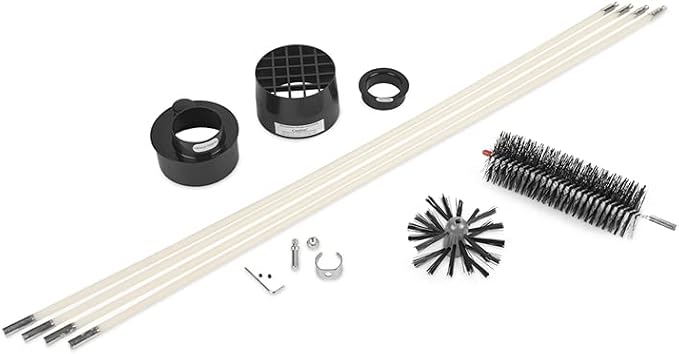 Dryer Vent Duct Cleaning Kit - Gardus RLE202 LintEater Rotary Dryer Vent Cleaner Kit, Removes Lint, Dryer Vent Cleaning System Extends Up to 12’ with 4 Flexible 3' Rods, Air Duct Cleaning Tools