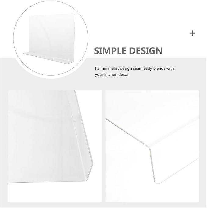 BESPORTBLE Kitchen Sink Splash Guard Acrylic Water Baffle for Bathroom and Kitchen Sink Splash Guard with Adhesive Tapes 13.77 X 8.26 X 1.96 in