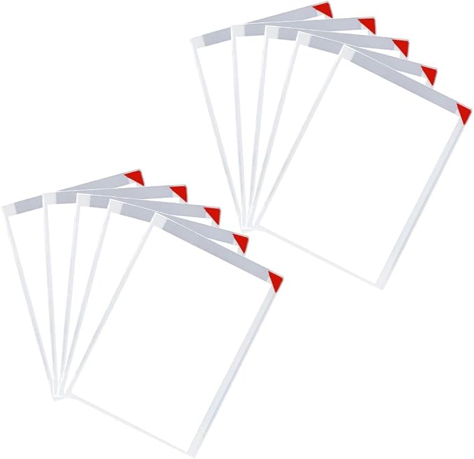Tarifold Sub-Zero Signage Pockets, 9 x 12 Inches, 10 Pack | 10 clear signage pockets, 9 x 12 inches, water-resistant protection, permanent adhesive, fits Letter or A4 documents