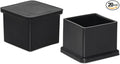 Flyshop 1-3/16" x 1-3/16", 30 mm x 30 mm Flexible PVC Chair Leg Caps Black Anti-Scratch Furniture Covers Floor Protectors Square Chair Leg Tips, 20PCS