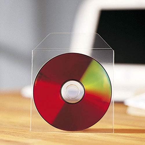 Tarifold CD Storage Sleeves with Closing Flap, 1000 Pack | 1000 clear polypropylene CD sleeves, top-loading design, secure closing flap, protects discs from scratches and dust
