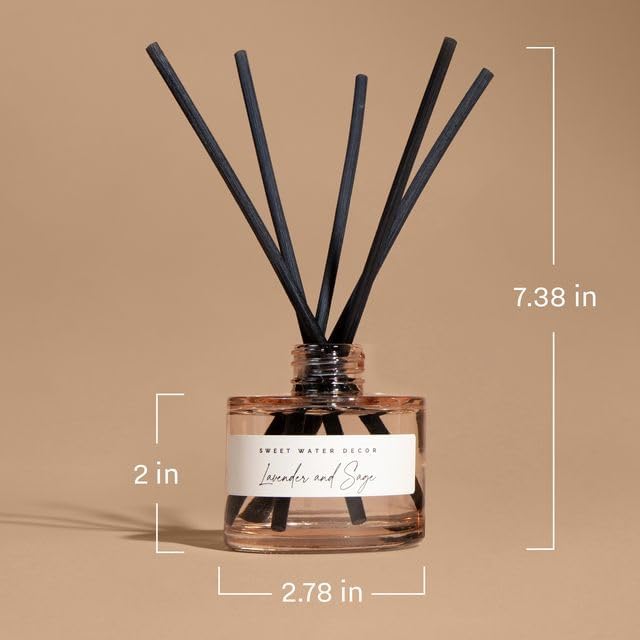 Sweet Water Decor Warm and Cozy Reed Diffuser Set - Orange, Cinnamon, Clove, and Pine Fall and Winter Scented Diffuser - Sandstone Diffusers for Home, Long Lasting Fragrance, Made in The USA