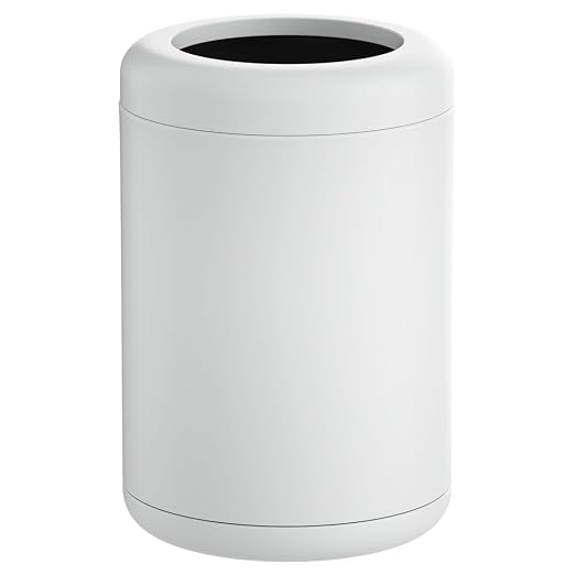 White Bathroom Trash can,10L/2.6GAL, Open Top Wastebasket Bin,Garbage Can for Bathroom,Living Room,Office,Kitchen,Bedroom,Hotel (White)