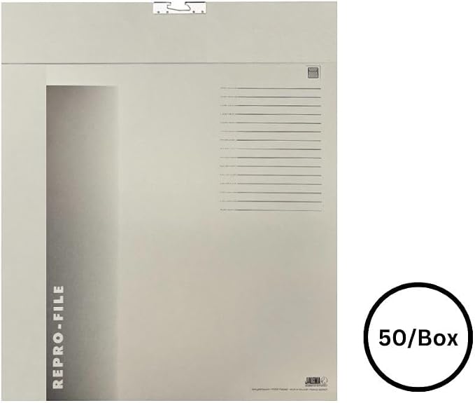 Jalema Repro-File, 22'' x 26'' Capacity, Gray, Pack of 50 | Holds large-format drawings, gray document file, expandable storage, protects oversized plans and artwork, pack of 50