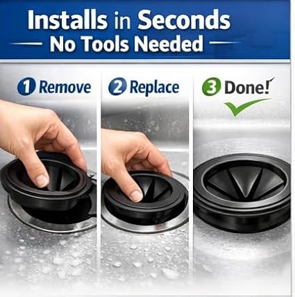 Replacement for Insinkerator Antimicrobial Quiet Collar Sink Baffle Part# QCB-AM, Evolution Garbage Disposals, 3.25" diameter, Replacement for InSinkErator QCB-AM Sink Baffle Splash Guard