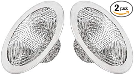 Drain Hair Catcher,Mesh Metal Sink Strainer Set of 2,Fits for Bathroom Bathtub Wash Basin Hole Shower Drains(2.75" Top / 1")