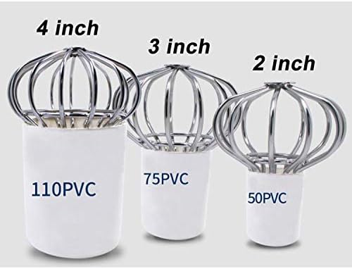 304 Stainless Steel Drain Outdoor Roof Anti-Blocking Line Cap Round Floor Net Cover Drainage Floor Line Leak Gutter Cleaning Tool (4 inch)