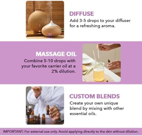 Majestic Pure Lavender Essential Oil for Diffuser - 2 Fl Oz | 100% Natural Tea Tree Oil for diffuser blends, candle making, wax melts, soap making, massage, Air Freshening