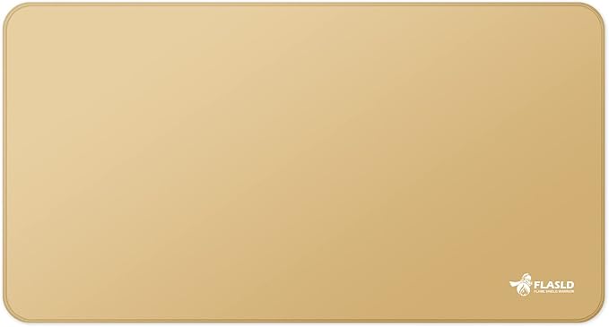 FLASLD Large Under The Grill Protective Deck and Patio Mat, 32 x 60 inches Oil-Proof, Fireproof Indoor Fireplace Mat Prevents Ember Damage Wood Floor, Khaki