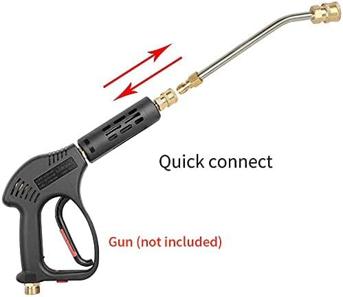 Pressure Washer Gutter Cleaner Attachment, 7 Inch Power Washer Extension Wand, 30 Degree Curved Rod, 1/4 Inch Quick Connect