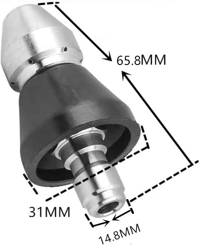 MIZORLIE Pressure Washer Sewer Jetter Nozzle with Stainless Steel | Durable Design Sewer Jet Nozzle,Pressure Drain Jetter Hose Nozzle,3/8'' Quickly Connector, 5000 PSI Orifice 6.5