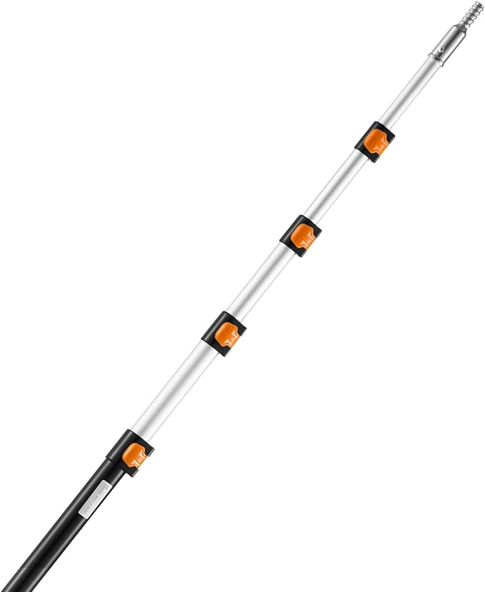 VEVOR Telescopic Extension Pole, 6-24 FT Multi-Purpose Extension Pole, Sturdy Aluminum Alloy Paint Extendable Pole with Flip-Lock Design, Telescopic Pole for Painting, Dusting and Cleaning