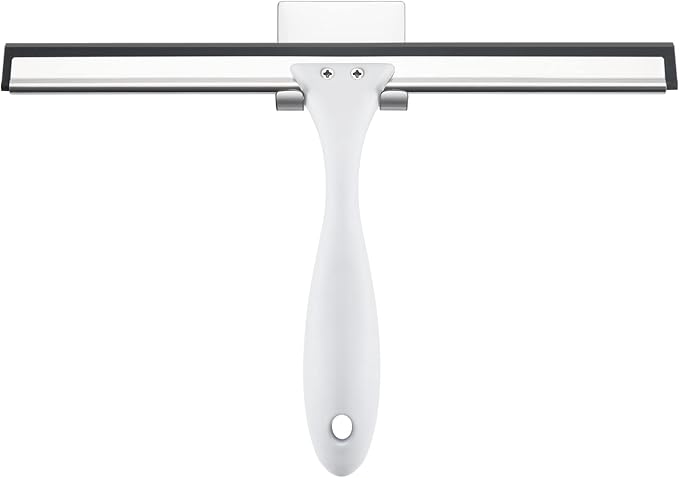 AmazerBath Squeegee for Shower Glass Doors - All-Purpose Squeegee with Hook for Windows, Mirrors, Tiles and Car Glass, 10 Inches