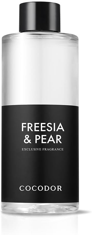 COCODOR Reed Diffuser Oil Refill/Freesia&Pear /200ml / 1 Pack/Aromatherapy, Home Fragrance, Scented Oils, Oils for Reed Diffuser, Bathroom Home Decor