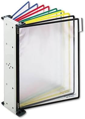 Tarifold 10 Pocket Wall Mount Reference System, Expandable, Assorted Colors | 10 PVC pockets hold 20 letter-size sheets, metal wall bracket, index tabs, easy to install