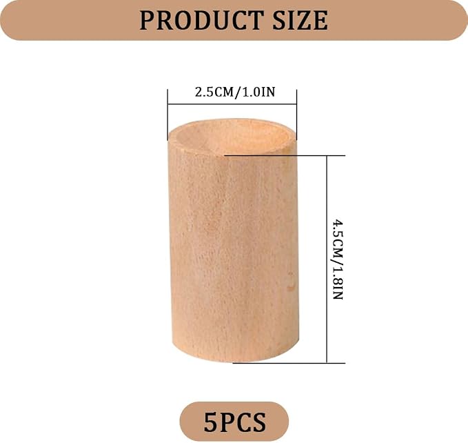 5 Pcs Wood Essential Oil Diffusers,Small Wood Fragrance DIffusers,Fragrance Retention,Wooden Aromatherapy Round Diffuser for Car,Home, Bathroom, Office, Toilet, Yoga Room, Sauna Room