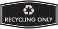 Fancy Recycling Only Sign (Black/Silver) - Medium