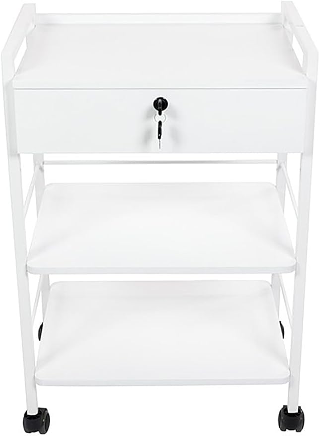 SKINACT Pro Single Drawer Cart Pro Medical Dental Mobile Utility Cabinet & Cart with Steel Frame and One Drawer