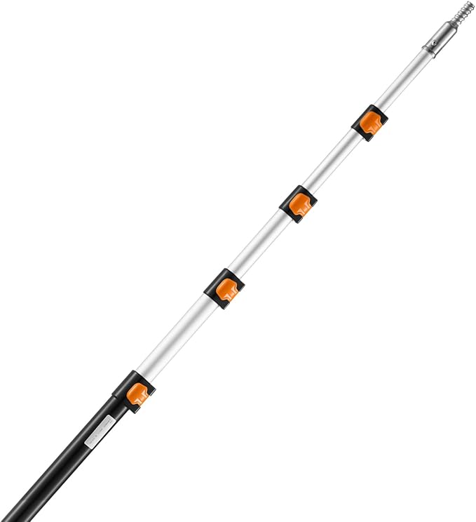 VEVOR Telescopic Extension Pole, 7-30 FT Multi-Purpose Extension Pole, Sturdy Aluminum Alloy Paint Extendable Pole with Flip-Lock Design, Telescopic Pole for Painting, Dusting and Cleaning | For Painting, Dusting, Cleaning, Flip-Lock Design, Flexible L...