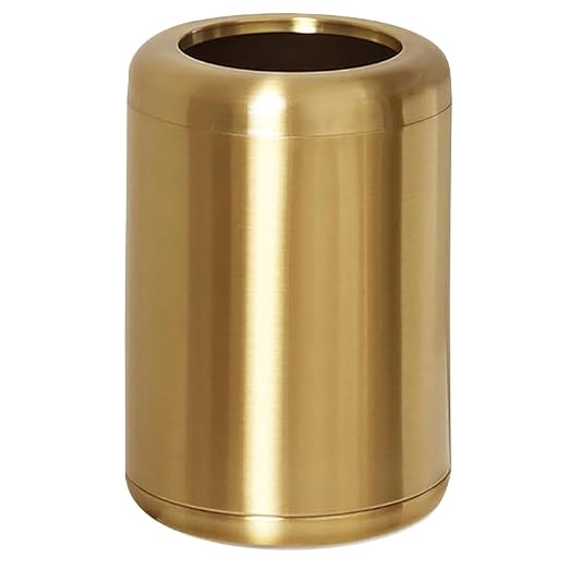 8L/2.1gal Brass Gold Bathroom Trash Can,Stinless Steel | Small Bathroom Garbage Can,Brushed Trash Can,double layer,open top, for Bathroom,Powder Room,Bedroom,Office