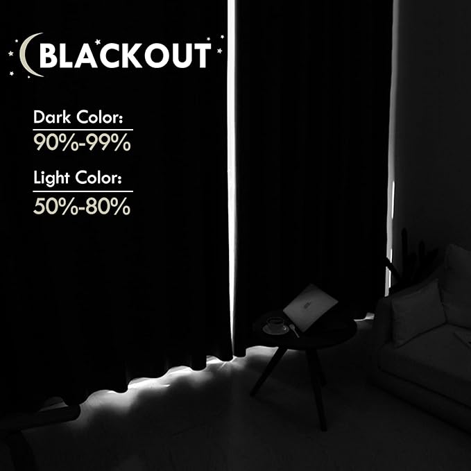 DWCN Blackout Curtains Room Darkening Thermal Insulated Bedroom Curtains Window Curtain Panels, 52 x 84 inches Long, Set of 2 Olive Green Rod Pocket Drapes