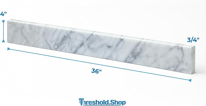Bathroom Vanity Sink Backsplash/Sidesplash (Carrara Marble, 4" x 36")