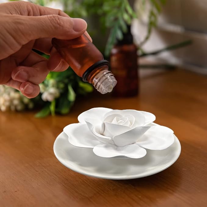 Passive Oil Diffuser for Essential Oil-Non-Electric Porcelain Aromatherapy Diffusers for Small Mini Room, Desk Decorative, Bathroom | Non-electric ceramic diffuser for desks, bathrooms and small rooms