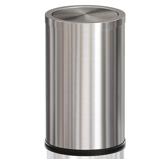 18L Stainless Steel Bathroom Trash Can, Silver