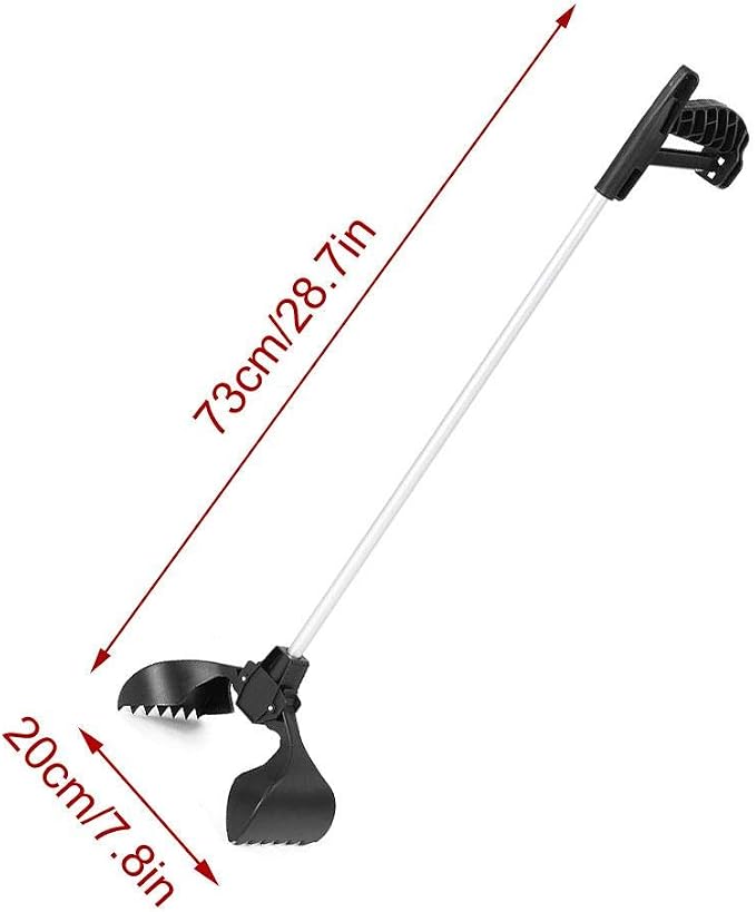 Pet Pooper Scooper Long Handle 28.7 Inch Dog Poop Picker Upper, No Bend Waste Pickup Tool for Dogs and Cats, Portable Pet Waste Grabber for Yard Lawn Outdoor Indoor Use