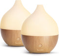 SALKING Essential Oil Diffuser 2 Pack, 100ml Aromatherapy Diffuser for Home | Cool Mist Humidifier with Auto Shut-Off, Ultrasonic Diffusers for Essential Oils, Warm White Lights, Quiet, Bedroom, Office