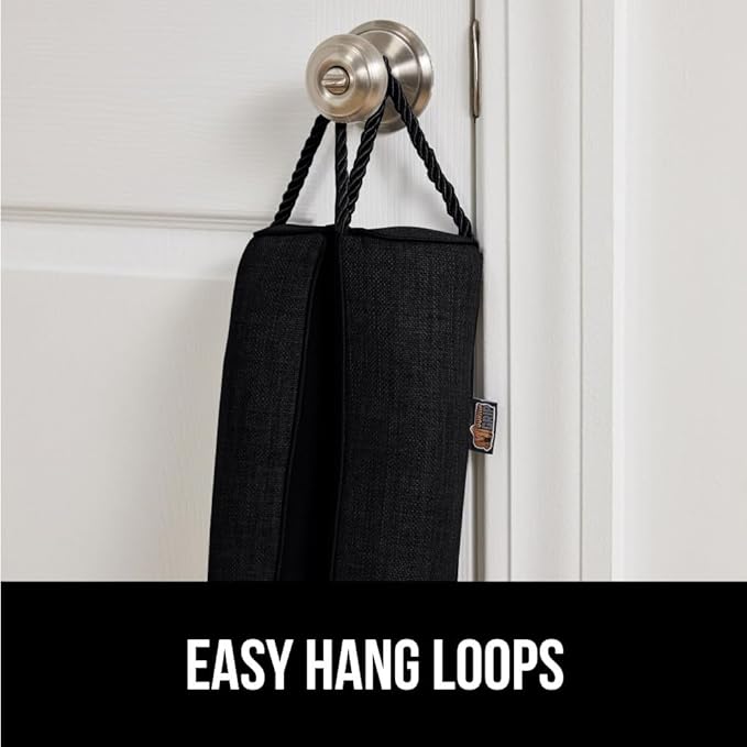 GORILLA GRIP Door Draft Stopper for Bottom of Doors, Weather Stripping Seal Blocks Hot Air, Noise, Bugs, Keeps Cold AC in, Sound Proofing Easy Install Gap Filler, Home Essentials, 32 Inch, Black