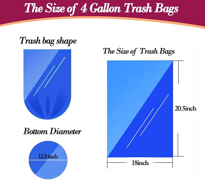 4 Gallon 180pcs Small Gold Trash Bags Strong Golden Garbage Bags, Bathroom Trash Can Bin Liners, Gold Plastic Bags for Home Office, Waste Basket Liner, Fit 12-15 Liter, 3.5,4,4.5 Gal（Golden 180）