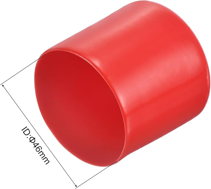 uxcell 20pcs Rubber End Caps 46mm ID Vinyl Round Tube Bolt Cap Cover Thread Protectors Red