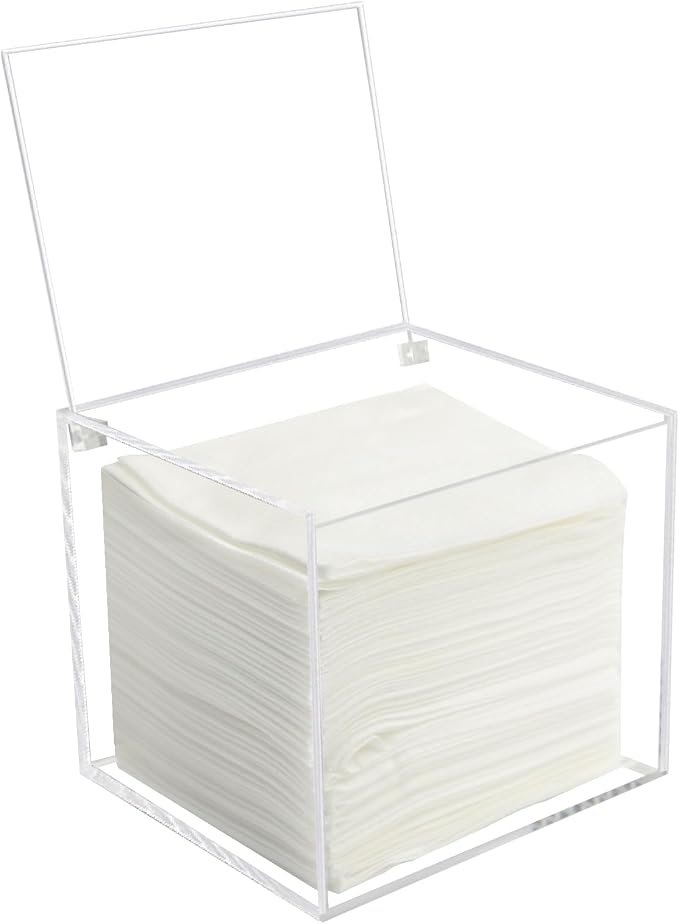 Disposable Face Towel Holder Storage Box Acrylic Facial Towels Container