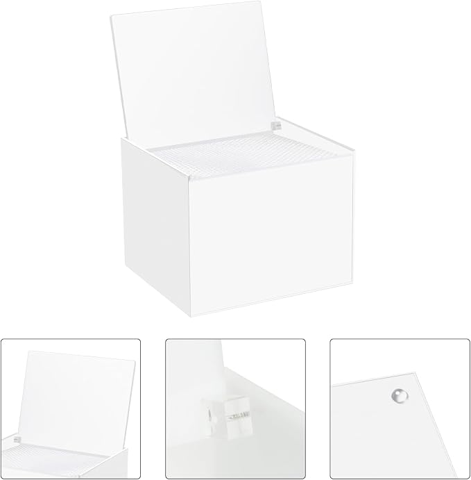 Disposable Face Facial Towel Holder Storage Box Acrylic Container, White