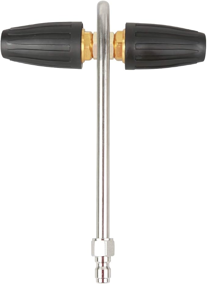 Pressure Washer Gutter Cleaner, Two Rotating Turbo Nozzles Attachment, 1/4 Inch Quick Connect, 4000 PSI
