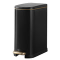 Bathroom Trash Can with Soft-Close Lid 3.5 Gallon Stainless Steel Garbage Can with Removable Inner Bucket Slim Trash Bins for Bedroom, Office (Matte Black)