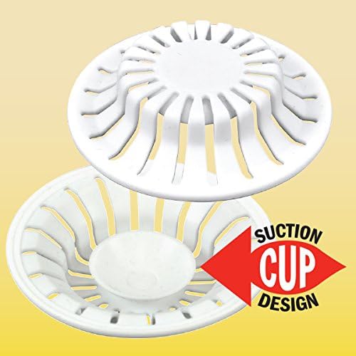 Danco Hair Catcher with Suction Cup, fits Pop-Up Bathroom Sink Drains, White, 2 Pack, (10769)
