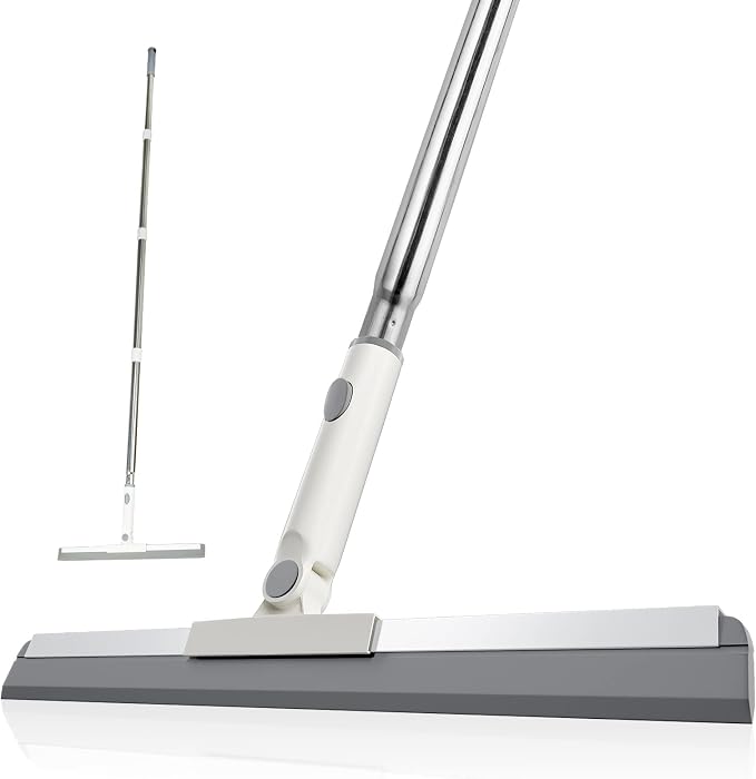 Floor Squeegee, Squeegee Broom for Floor with 62" Long Handle, Shower Squeegee for Tile Shower Walls,Garage, Deck, Bathroom, Glass,Window, Concrete Floor