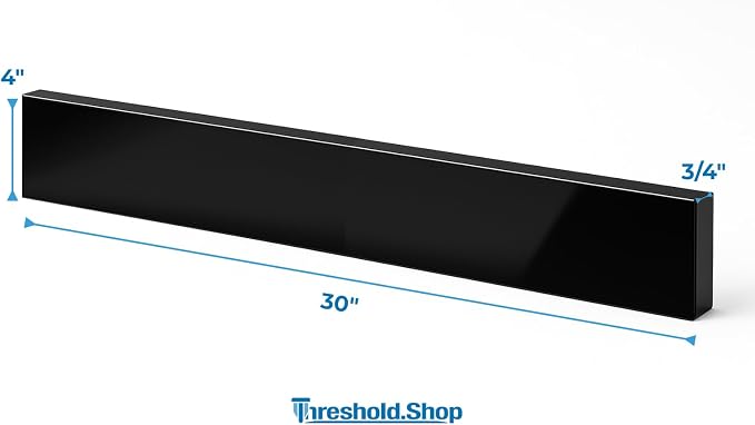 Bathroom Vanity Sink Backsplash/Sidesplash (Super Black Engineered Marble, 4" x 30")