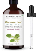Majestic Pure Cinnamon Essential Oil for Diffuser - 4 Fl Oz | 100% Natural Essentials Oils Ideal for Relaxing Tense Mood, Eliminating Odor, Creating Peaceful Atmosphere for Sleep & Work